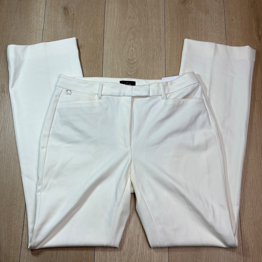 White House Black Market The Slim Boot White Trousers Pants Size 8 Career NWT
